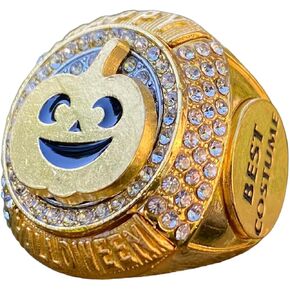 Halloween Best Costume Championship Trophy Ring Contest Award Medal for Kids or Adults Costume Party Gold Finish