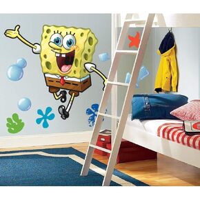 RoomMates RMK1406GM Spongebob Squarepants Peel and Stick Giant Wall Decal , Yellow