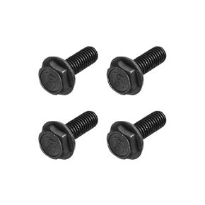 Flanged Hex Head Bolts (M7x16mm) 4pcs, Left Hand Hexagon Bolt Fully Thread Screw - for House Construction Hardware Fasteners