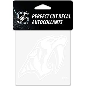 Wincraft NHL Nashville Predators 4x4 Perfect Cut White Decal, One Size, Team Color