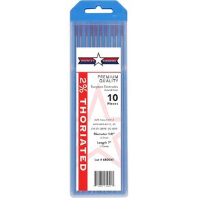 2% Thoriated TIG Welding Tungsten Electrodes 3/32" x7" 10-Pack