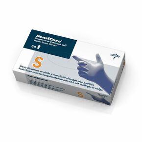 Medline SensiCare Nitrile Exam Gloves, Synthetic Rubber, Allergy-Safe, Power- Free, Nonsterile, Size S, 12" Length, Blue, 500 Count