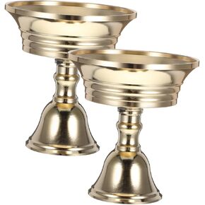 2pcs Brass Ghee Lamp Holder Tibetan Tealight Candle Goblet Gold Decor Buddhist Oil Lamp Holder Buddhist Lamp Cup Diwali Decorations for Home Altar Butter Lamp for Buddha