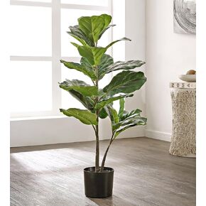 SAFAVIEH Home Collection Faux Artificial Decorative Ficus Lyrata 36-inch Potted Tree (Fully Assembled)