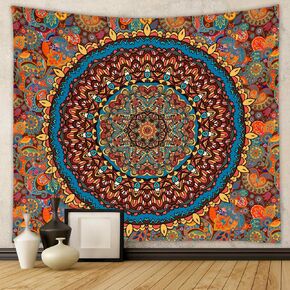 LSTLQHX Green Mandala Tapestry Wall Hanging Indian Hippie Wall Decor Vintage Psychedelic Aesthetic Tapestries Bohemian Wall Art Boho Home Decoration for Bedroom Living Room Dorm