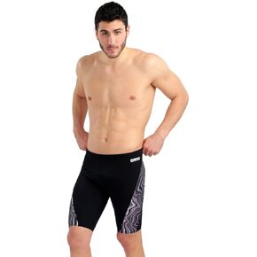 ARENA Performance Men's Marbled Swim Jammer MaxLife Athletic Practice Knee-Length Swimsuit Short Training Bathing Suit