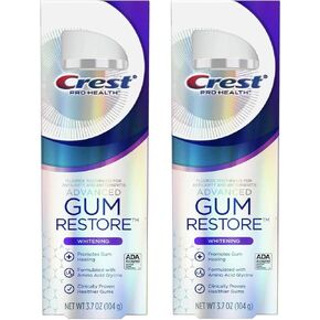 Crest Pro Health Gum Restore Advanced Whitening Toothpaste, 3.7 Oz (104g) - Pack of 2