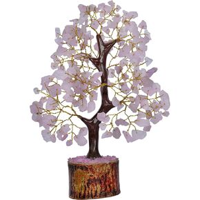 Roae Quartz Tree - Chakra Tree of Life - Rose Quartz Tree - Feng Shui Tree - Crystal Bonsai Tree - Feng Shui Decor - Money Tree Crystal - Pink Desk Decor - Spiritual Gifts for Women in Kuwait