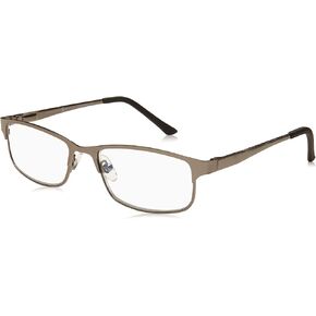 Foster Grant Men's Samson Rectangular Reading Glasses, Satin Dark Gunmetal/Transparent, 52 mm + 2.5