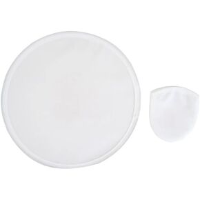 White Foldable Round Fan, Handheld Round Folding Fan with Pocket Foldable Flying Disc Fans for Daily Use Festival Wedding Party Favors,Decorative Accessories,Decorative Folding Fans