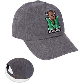 Desert Cactus Marshall University Baseball Hat Thundering Herd MU Brimmed Embroirderd Cap Adjustable Cloth Strap Adult (Style A) Grey