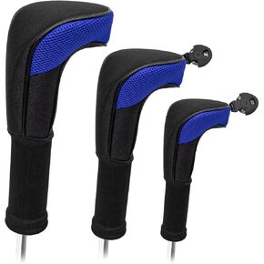 Barudan Golf Head Covers - 3Pcs Golf Club Head Covers for Wood & Fairway- Golf Hybrid 3 Wood Driver Headcovers