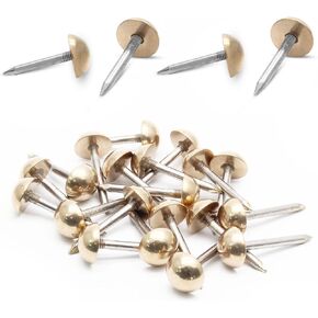 20Pcs Black Antique Upholstery Tacks, 12mm Pure Brass Nails Decorative Thumb Tacks Retro Solid Tacks for Sofa, Furniture, Wood