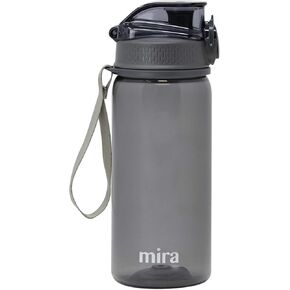 MIRA Reusable Tritan Water Bottle | BPA-Free Plastic Sports Water Bottle | Leak Proof Locking Flip Top Lid with Easy Flow Spout (17 oz (500 ml), Navy Blue)