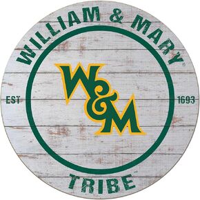 William and Mary Tribe Weathered Circle Sign, 20x20 Inches, Tribe Decor for Dorm Room, Fan Cave, Living Room; Display Your Team Spirit with This William and Mary Tribe Wall Art