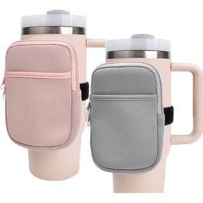 حقيبة زجاجة مياه لمغامرة ستانلي كوينشر 40 أونصة، قطعتان من أكياس الأكواب مع جيب، حقيبة محمولة لزجاجة المياه للهاتف الخلوي/البطاقة/المفتاح، ملحقات الجري في صالة الألعاب الرياضية لكأس ستانلي in Kuwait