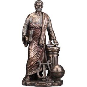 Veronese Design 11 Inch Pythagoras of Samos Greek Mathematician Philosopher Cold Cast Resin Bronze Finish Sculpture