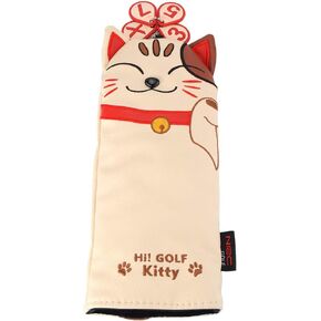 1PC Golf Club Hybrid Head Cover Lucky Cat Funny Cartoon Animal Pattern Synthetic Leather Headcover for Male/Female Golfers