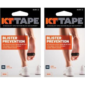 KT Health, Blister Prevention Tape, 30 Strip, Black, 2 Pack