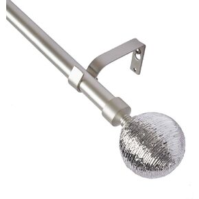 Standard Decorative Curtain Rod Set with Round Ball Finials, 3/4 Inch Diameter Decorative Window Curtain Rod ，28 to 48 Inch，Nickel in Kuwait