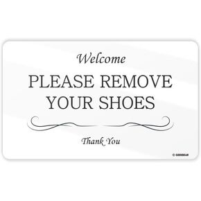 GEEKBEAR Remove Your Shoes Sign - Acrylic, Unique, Durable - 9.8 x 5.9 in (01. Basic)
