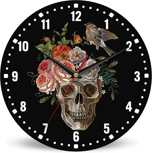 Clock for Bedroom,Black Cat Dog Wall Clock Battery Operated 10 Inch,Animals Round Clock Silent Non-Ticking Wall Decor for Farmhouse Office Home School Living Room Bedroom in Saudi Arabia
