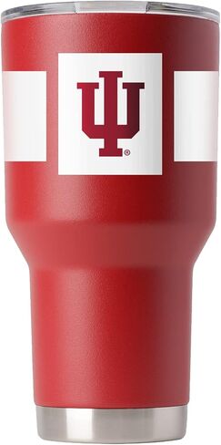Gametime Sidekicks Indiana 30oz Crimson Tumbler - Officially Licensed, 18/8 Stainless Steel, Double-walled, Vacuum-insulated, UV LED Printed Logos, Sweatless, Stays Hot/Cold - 360 Wrap in Saudi Arabia