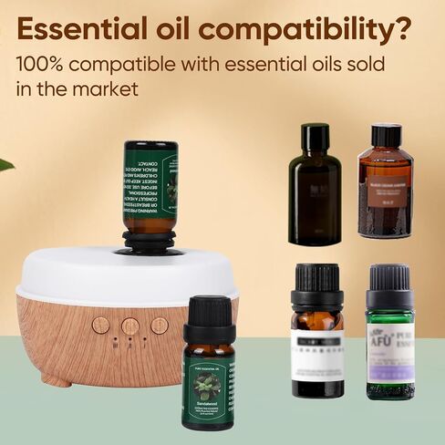 موزع روائح الزيوت العطرية بدون ماء - وضع الرذاذ ثلاثي السرعات، مصابيح LED بـ 7 ألوان، متوافق مع أنواع مختلفة من الزيوت العطرية - مناسب لغرف النوم وغرف المعيشة in Kuwait