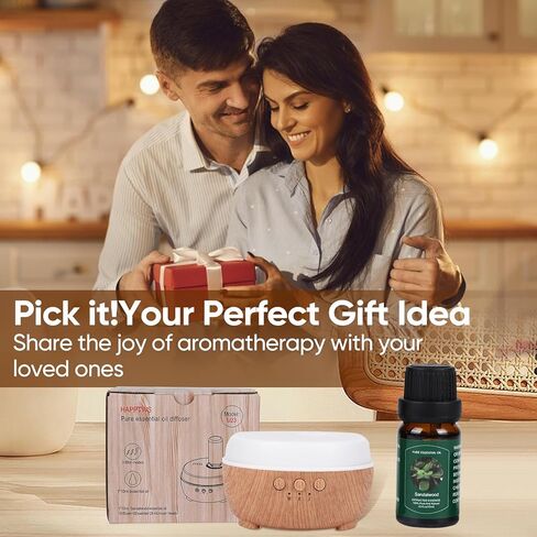 موزع روائح الزيوت العطرية بدون ماء - وضع الرذاذ ثلاثي السرعات، مصابيح LED بـ 7 ألوان، متوافق مع أنواع مختلفة من الزيوت العطرية - مناسب لغرف النوم وغرف المعيشة in Kuwait