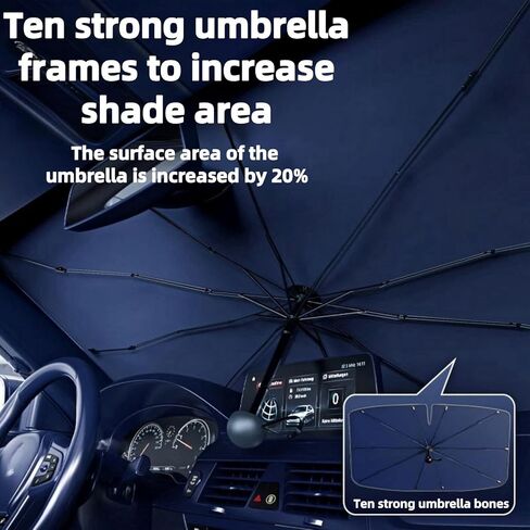 مظلة شمسية للزجاج الأمامي للسيارة، مظلة سيارة قابلة للطي، [طلاء تيتانيوم فضي نانو] تحمي السيارة من أشعة الشمس والأضرار الحرارية وتحافظ على برودتها وتحمي الجزء الداخلي in Kuwait