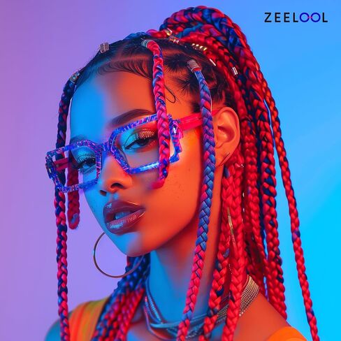 Zeelool Blue Light Glasses for Women Chic Rectangle Eyeglasses Frames Designer Eyewear Glasses Anti UV in Saudi Arabia