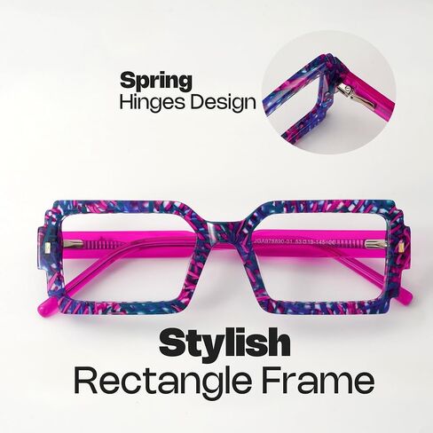 Zeelool Blue Light Glasses for Women Chic Rectangle Eyeglasses Frames Designer Eyewear Glasses Anti UV in Saudi Arabia