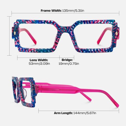 Zeelool Blue Light Glasses for Women Chic Rectangle Eyeglasses Frames Designer Eyewear Glasses Anti UV in Saudi Arabia