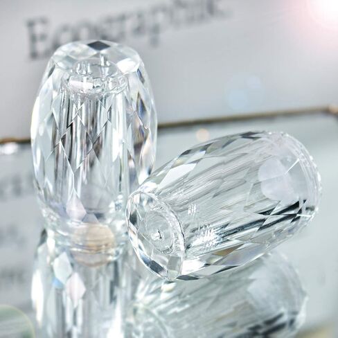 Set 2 Mini Crystal Salt & Pepper Shakers Set,Modern Art Glass Kitchenware Ornaments,Essential Dining Table Refillable Tool Creative Housewarming Gift in Kuwait