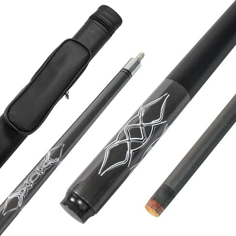 Pool Cue Stick 2-Piece Fiberglass Billiard Cue Sticks for Men 58 inch with 1x1 Hard Case, 13mm Tip 21 oz Professional Pool Stick Set(Silver) in Saudi Arabia