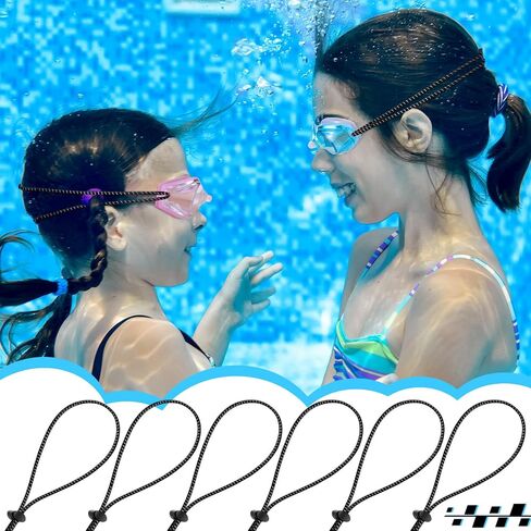 Frienda 24 Pieces Bungee Cord Strap Kit for Swim Goggles, Goggle Bungee Strap Flow Adjustable Replacement Swimming Goggle Strap Kit with 24 Cord Lock Clamps for Swimming Supplies in Saudi Arabia