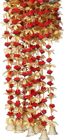 SMIZZY ; (RE) TOUCHING LIVES Fluffy Flowers Marigold Toran Garland for Entrance Door Bandarwal for Main Door/Mandir Decorations Items for Home, (50 Inch Long, Yellow White, 1 Pc) in Saudi Arabia