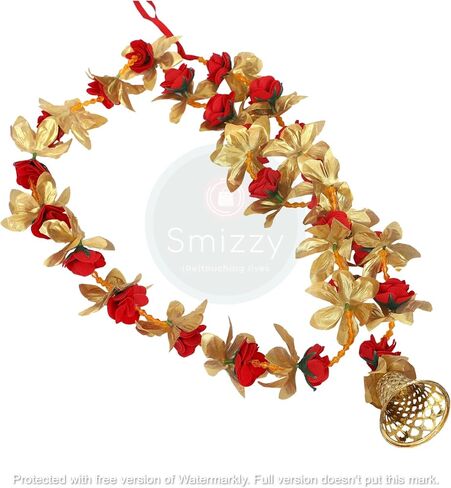 SMIZZY ; (RE) TOUCHING LIVES Fluffy Flowers Marigold Toran Garland for Entrance Door Bandarwal for Main Door/Mandir Decorations Items for Home, (50 Inch Long, Yellow White, 1 Pc) in Saudi Arabia