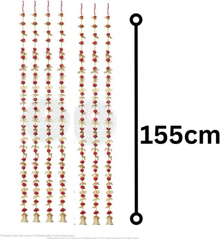 SMIZZY ; (RE) TOUCHING LIVES Fluffy Flowers Marigold Toran Garland for Entrance Door Bandarwal for Main Door/Mandir Decorations Items for Home, (50 Inch Long, Yellow White, 1 Pc) in Saudi Arabia