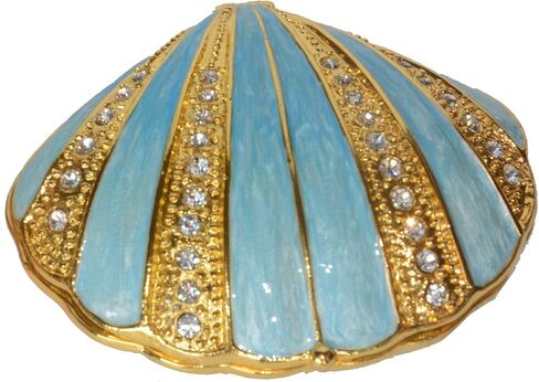 حورية البحر ركوب فرس البحر حلية صندوق مجوهرات صندوق ديكور مطلي يدويًا مع غطاء مفصلي حامل أقراط حلقية تمثال حيوان قابل للجمع in Kuwait