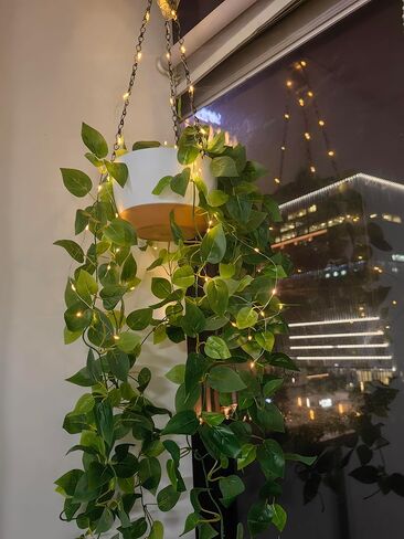 Fake Hanging Plants with Lights 2 Pack Artificial Plants for Home Decor Indoor Plant Hanger with Fake Vines Hanging Planter Basket for Wall Ceiling Bedroom Bathroom Kitchen Office Boho Decor (IVY) in Saudi Arabia