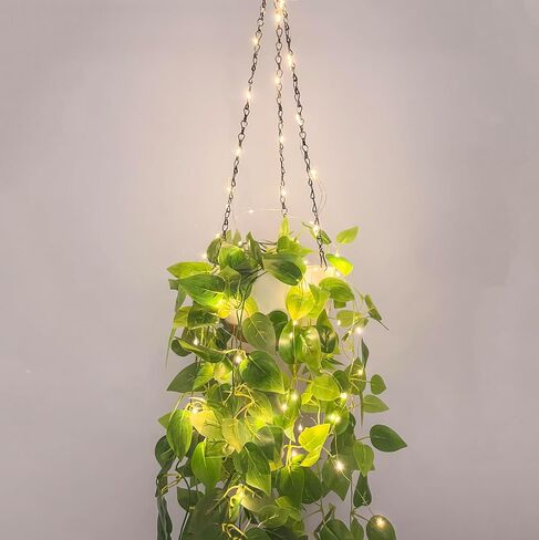 Fake Hanging Plants with Lights 2 Pack Artificial Plants for Home Decor Indoor Plant Hanger with Fake Vines Hanging Planter Basket for Wall Ceiling Bedroom Bathroom Kitchen Office Boho Decor (IVY) in Saudi Arabia