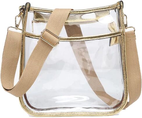 JEN & CO. Posie Clear Crossbody Bag - Compact, Stadium-Approved Women's Clear Bags, Ideal for Game Day, Concert, Party in Saudi Arabia