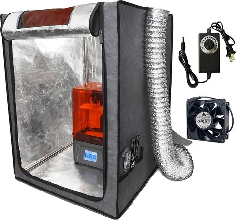 3D Printer Enclosure with Ventilation Kit,Fireproof and Dustproof Tent Constant Temperature, Eliminate Noise and Odor,UV Protection,12V Fan Vent Pipe Pre-Installed,for Most 3D printers in Saudi Arabia