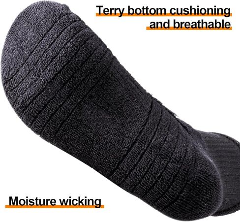 Men's Moisture Wicking Cotton Gym Training Athletic Cushioned Crew Socks for Men 6-9/9-11/10-13, 5 Pairs in Saudi Arabia