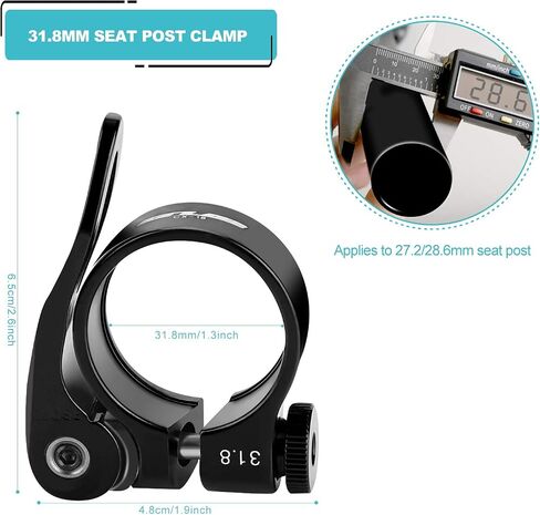 Seatpost Clamp, Quick Release Seatpost Clamp, 31.8mm Seatpost Clamp Adopts Aluminum Alloy Applies to 27.2/28.6mm Seat Post in Saudi Arabia