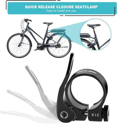 Seatpost Clamp, Quick Release Seatpost Clamp, 31.8mm Seatpost Clamp Adopts Aluminum Alloy Applies to 27.2/28.6mm Seat Post in Saudi Arabia