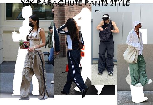 Unisex Y2k Parachute Pants Vintage Baggy Pants Track Pants Y2k Elasitc Waist Relaxed Track Pant for Men and Woman in Saudi Arabia