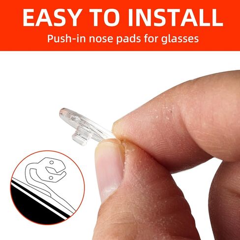 Push-in Glasses Nose Pads,18 Pairs Soft Silicone Eyeglasses Replacement Nose Piece,Anti-Slip Snap-in Nose Bridge Pads Clear Slide on Nose Guards for Eye Glasses Sunglasses in Saudi Arabia