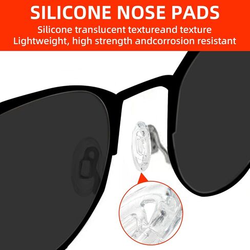 Push-in Glasses Nose Pads,18 Pairs Soft Silicone Eyeglasses Replacement Nose Piece,Anti-Slip Snap-in Nose Bridge Pads Clear Slide on Nose Guards for Eye Glasses Sunglasses in Saudi Arabia